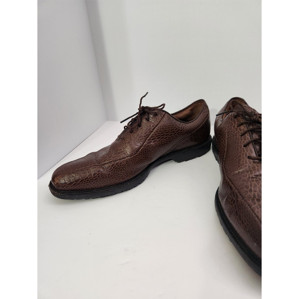 Footjoy Icon Leather Golf Shoe Lace Up Oxford Men 10.5 M Brown Snake spikeless - Picture 2 of 14
